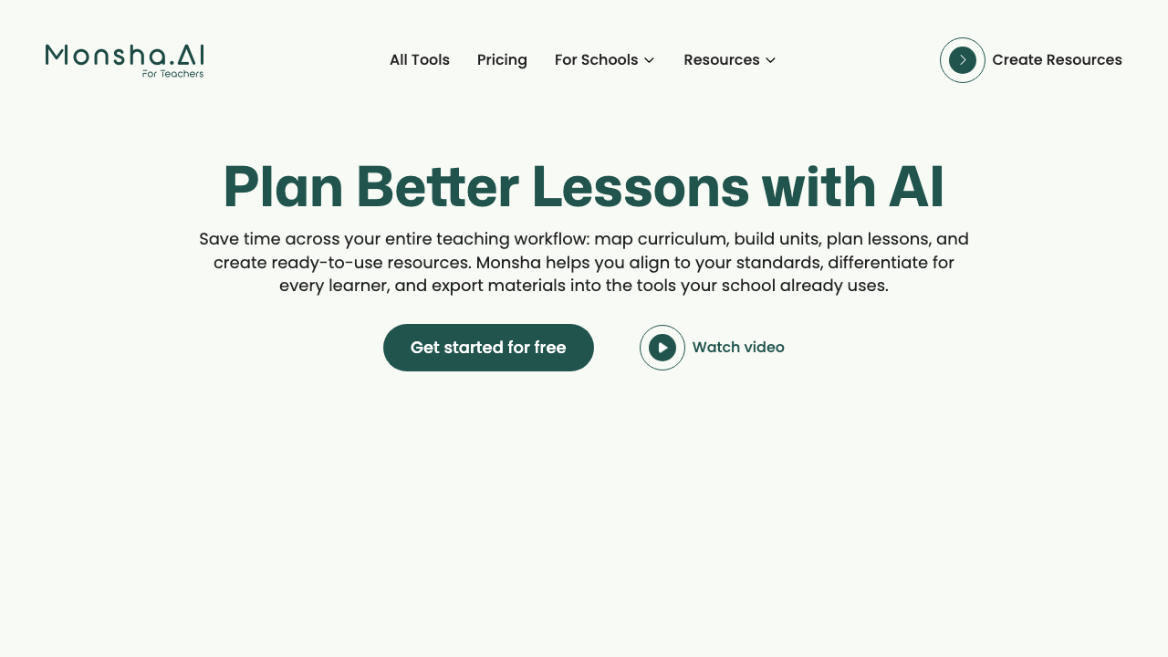 Monsha · AI Lesson Planning for Teachers