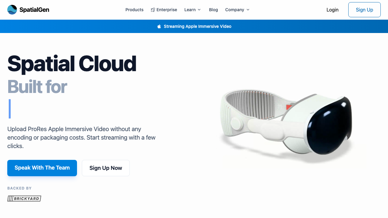 SpatialGen - Spatial Cloud Computing Services for Immersive and Spatial Video