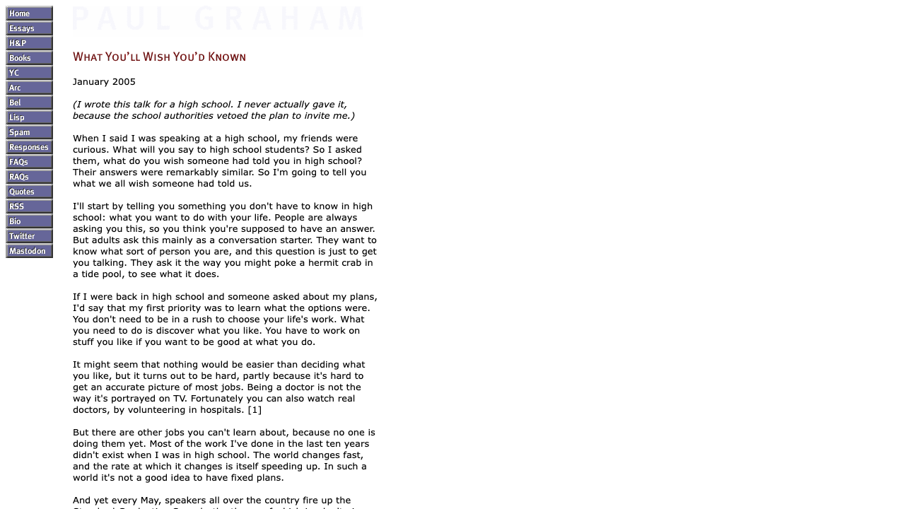 What You'll Wish You'd Known