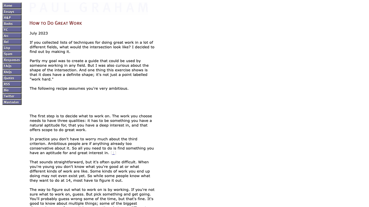 How to Do Great Work