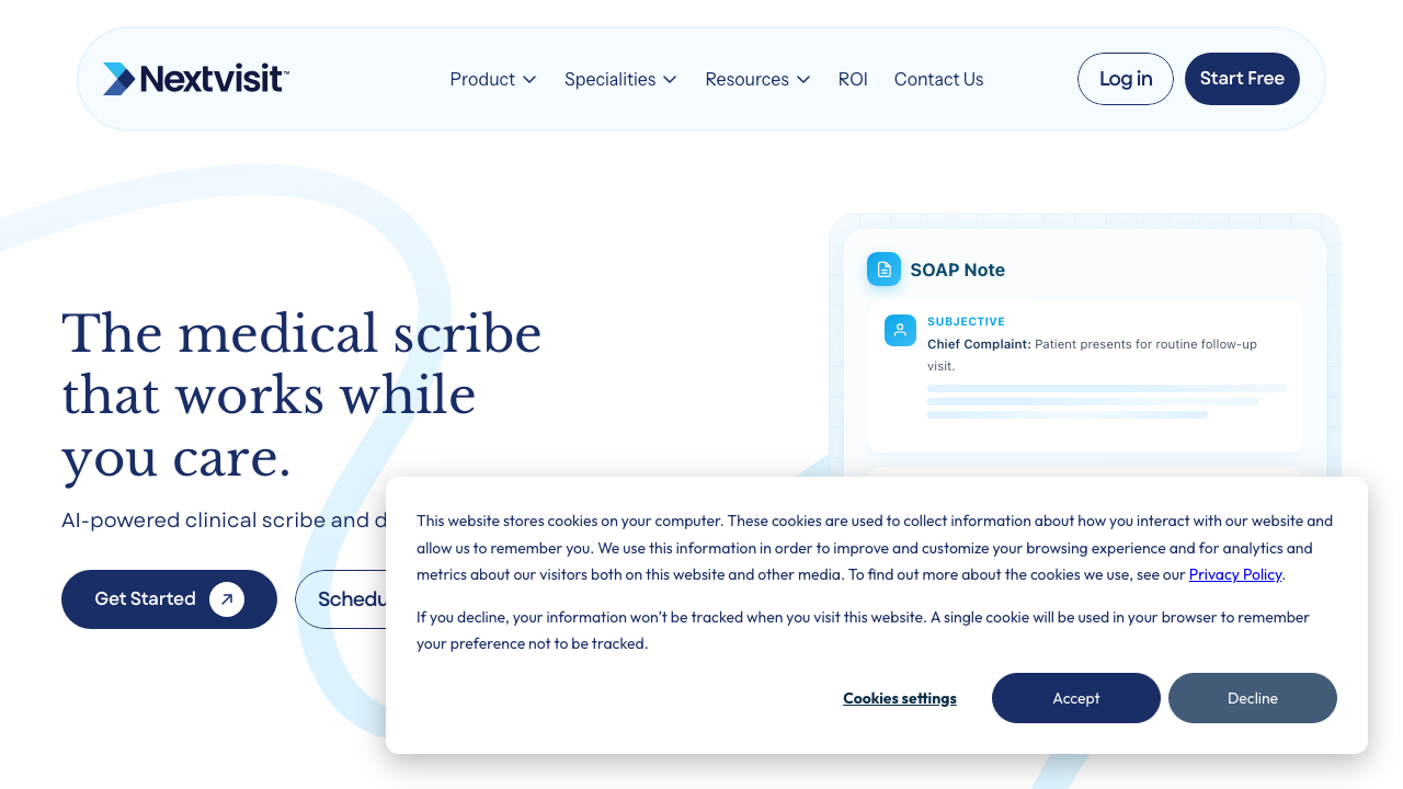 Nextvisit AI Medical Scribe | Automated Clinical Documentation
